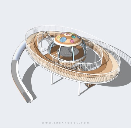 飞船主题儿童娱乐设施 攀爬滑梯丨