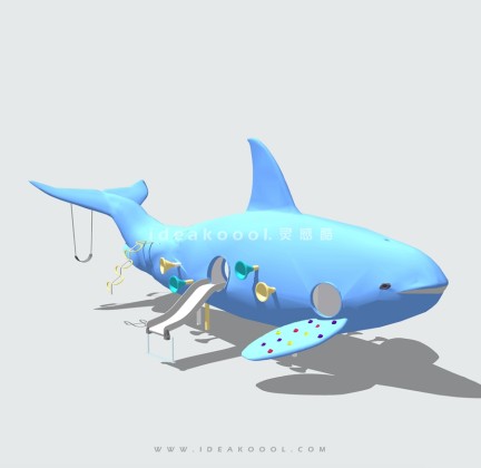 海洋鱼类主题儿童娱乐设施 攀爬滑梯丨
