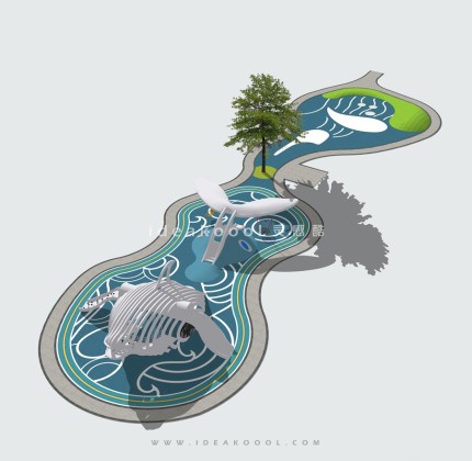 海洋鱼类主题攀爬滑梯 娱乐设施儿童活动场地丨