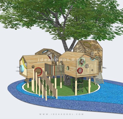 树屋滑梯 儿童娱乐设施丨
