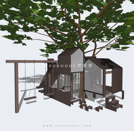 树屋滑梯 儿童娱乐设施丨