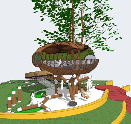 树屋滑梯 儿童活动场地 娱乐设施丨