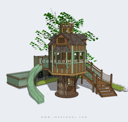 树屋滑梯 儿童娱乐设施丨