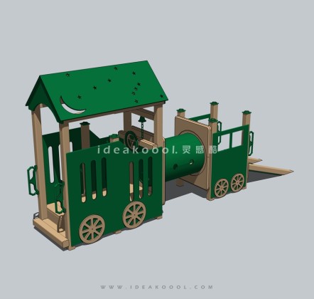 绿色攀爬滑梯组合器械 儿童娱乐设施丨