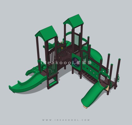 绿色攀爬滑梯组合器械 儿童娱乐设施丨