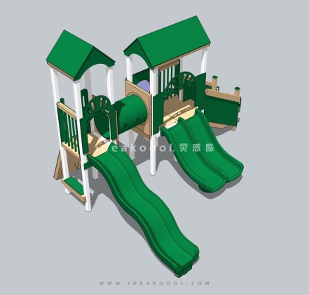绿色攀爬滑梯组合器械 儿童娱乐设施丨