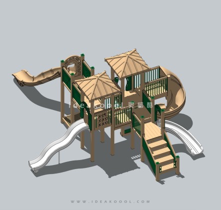 绿色攀爬滑梯组合器械 儿童娱乐设施丨