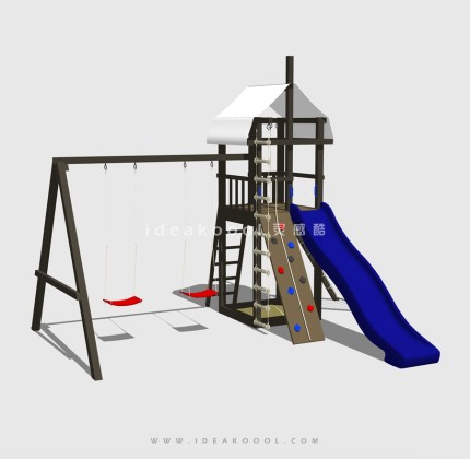 木屋滑梯 儿童娱乐设施丨