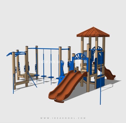 木屋滑梯 儿童娱乐设施丨