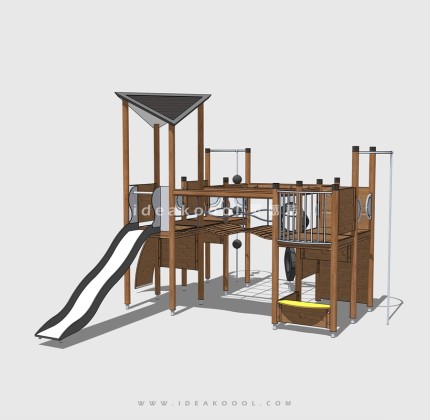 木屋滑梯 儿童娱乐设施丨