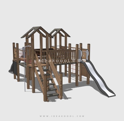 木屋滑梯 儿童娱乐设施丨