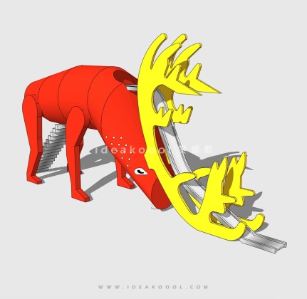 动物形象攀爬滑梯 儿童娱乐设施 鹿丨