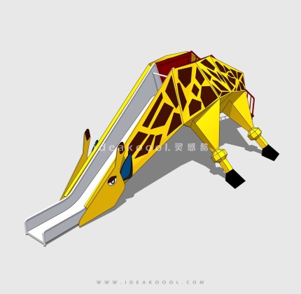 动物形象攀爬滑梯 儿童娱乐设施 长颈鹿丨