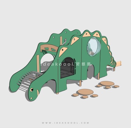 动物形象攀爬滑梯 儿童娱乐设施 恐龙丨