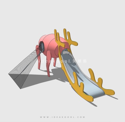 动物形象攀爬滑梯 儿童娱乐设施 鹿丨