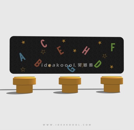 儿童涂鸦认知黑板 座椅丨