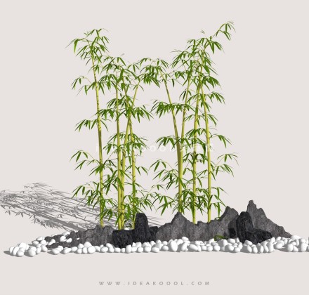 竹子景观石头组景丨