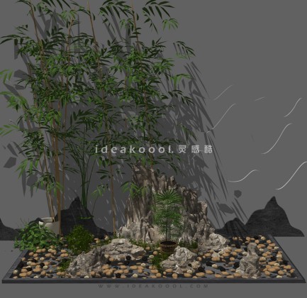 竹子景观造型石头丨