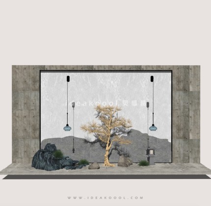 中式禅意景观小品组景丨