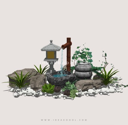 中式禅意景观小品多肉植物组景丨