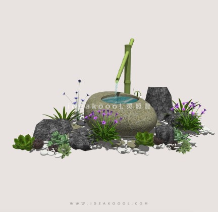 中式禅意景观小品多肉植物组景丨