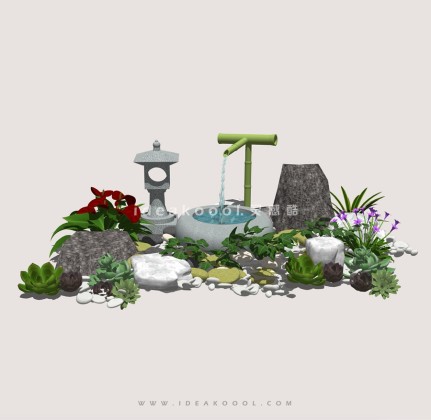 中式禅意景观小品多肉植物组景丨