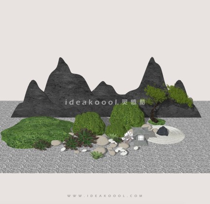 中式禅意景观小品 多肉植物枯山水组景丨