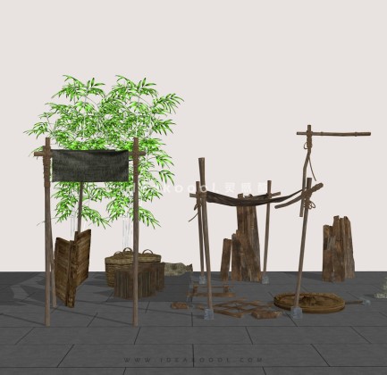 中式木制家居小品丨