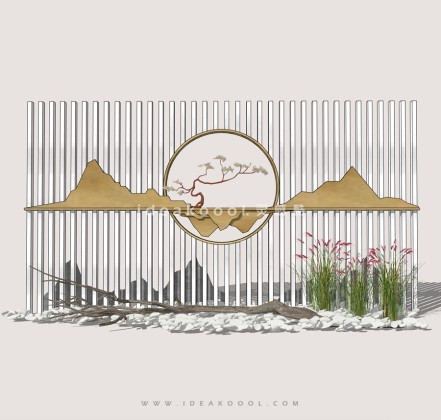 中式禅意景观小品组景 枯树枯枝丨