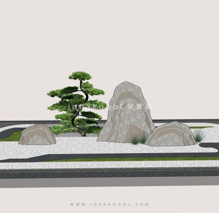 禅意景观小品 置石枯山水丨