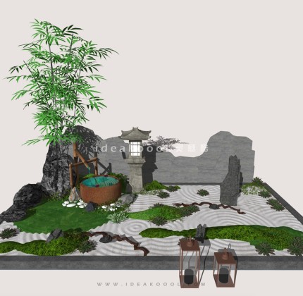 禅意景观小品 置石枯山水庭院景观丨