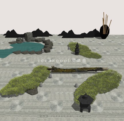 禅意景观小品 置石枯山水丨