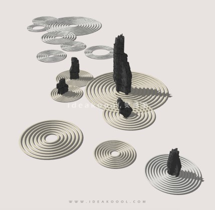 禅意景观小品 置石枯山水丨