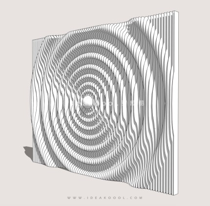 水波纹路景墙丨