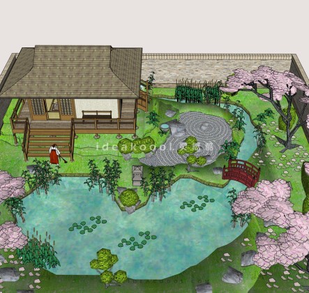 禅意茶室建筑枯山水庭院丨