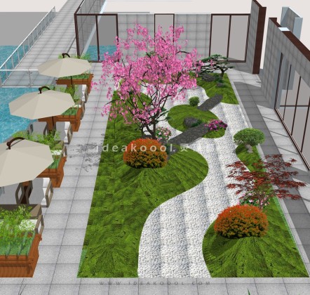 禅意景观小品 置石枯山水庭院景观丨