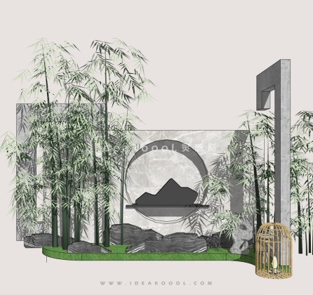 禅意景观小品组景丨