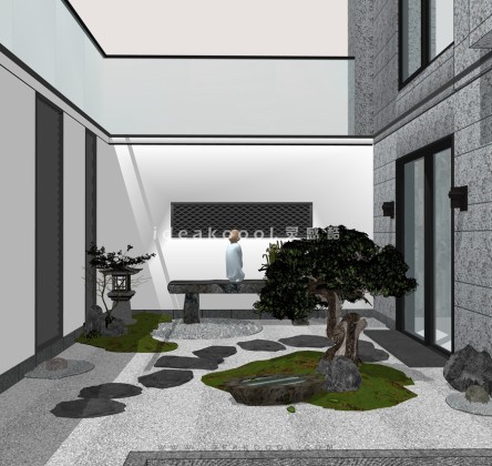 禅意景观小品 置石枯山水庭院景观丨