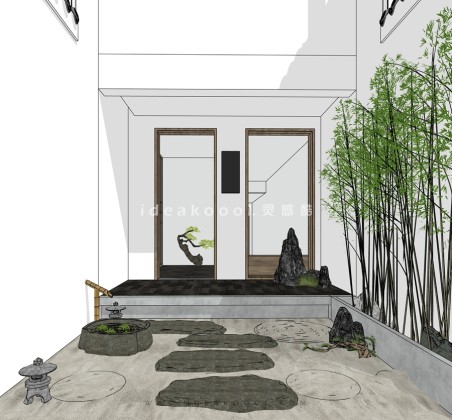 禅意景观小品 置石枯山水庭院丨