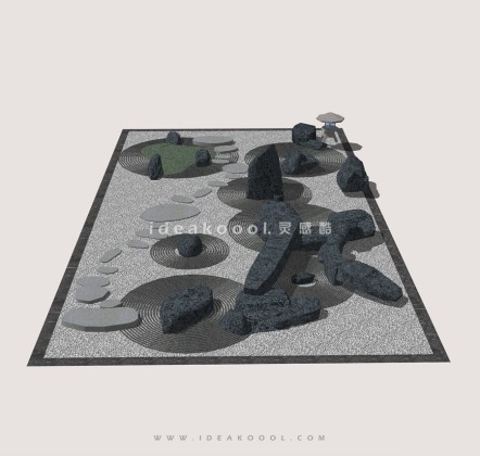 禅意景观小品 置石枯山水丨