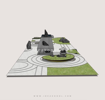 禅意景观小品 置石枯山水丨