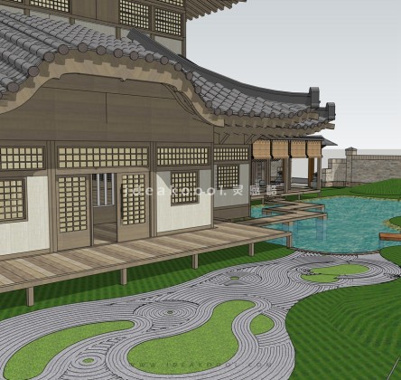 禅意枯山水庭院花园景观丨