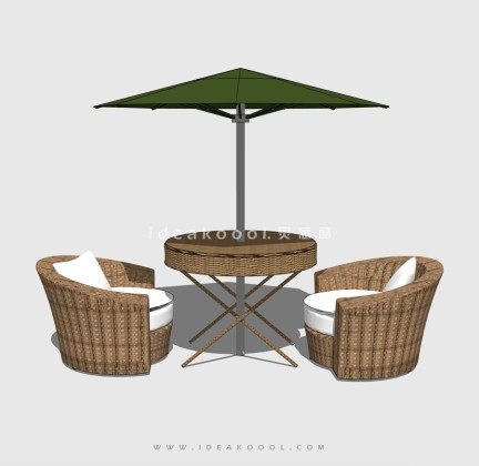 户外伞座 遮阳伞 藤编组合沙发桌椅丨