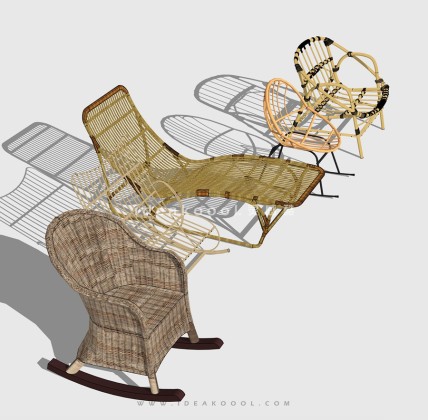 户外藤编座椅躺椅摇椅丨