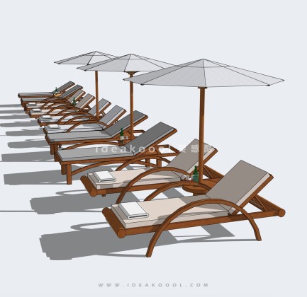 户外躺椅伞座丨