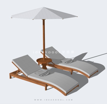 户外遮阳伞躺椅丨