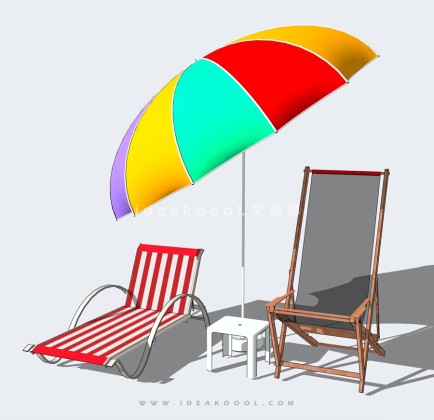 户外遮阳伞躺椅丨
