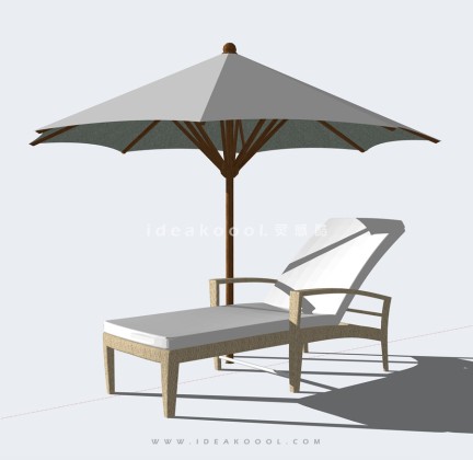 户外遮阳伞躺椅丨