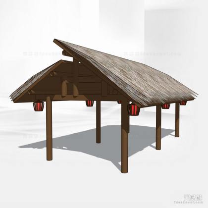 中式建筑/茅草篷丨