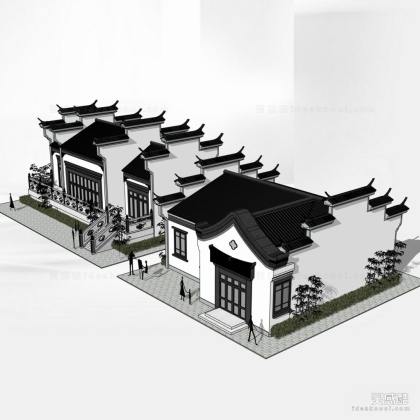 中式徽派会所建筑丨